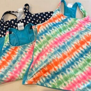 Set of 3. Lands’ End tankini swim tops.  Size 16 Plus